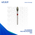 This is the Fine Grit Pre-Polishing Egg FG Diamond Bur sold by Mr. Bur the best international supplier of diamond dental burs.