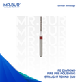 This is the Fine Grit Pre-Polishing Straight Round End FG Diamond Bur sold by Mr. Bur the best international supplier of dental diamond bur.