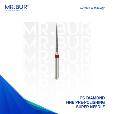 This is the Fine Grit Pre-Polishing Super Needle FG Diamond Bur sold by Mr. Bur the best international supplier of diamond burs.