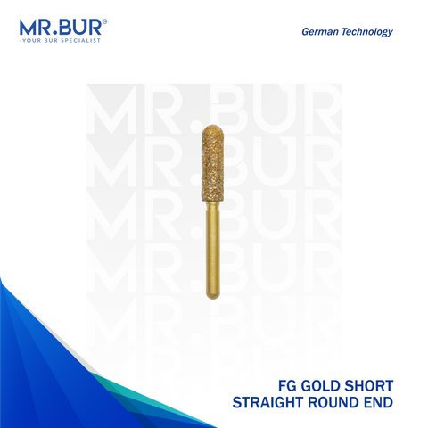 The #1 Best Gold Straight Round End Diamond Bur Short FG. Mr. Bur offers the best online dental burs and is a Better Choice than Meisinger, Mani, Shofu, Eagle Dental, Trihawk, Suitable for Dental Cases.