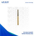 The #1 Best Gold Taper Round End Diamond Bur Short FG. Mr. Bur offers the best online dental burs and is a Better Choice than Meisinger, Mani, Shofu, Eagle Dental, Trihawk, Suitable for Dental Cases.