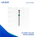 This is the FG Short Round Mini With Collar diamond dental bur sold by Mr Bur the best supplier of diamond dental burs for dentists and dental technicians.