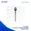 This is the Occlusal Surface Reduction Mini Double Cone Coarse FG Short Diamond Bur sold by Mr Bur the best international dental diamond bur supplier.