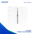 This is the Mini Pointed Cone FG Short Diamond Bur sold by Mr Bur the best international dental diamond bur supplier.