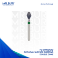 This the Occlusal Surface Reduction Double Cone Coarse FG Diamond Bur sold by Mr Bur the best international dental diamond bur supplier.