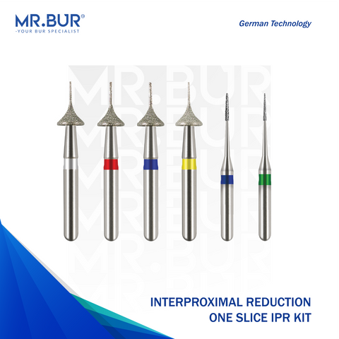 This image shows Interproximal Reduction dental bur (IPR) for aligner and invisalign that is sold by Mr. Bur worldwide.