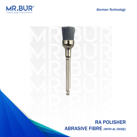 Mr. Bur Abrasive Fiber Polishing Brush RA, designed for efficient surface finishing, fine polishing, and contouring in dental restorations and laboratory applications.