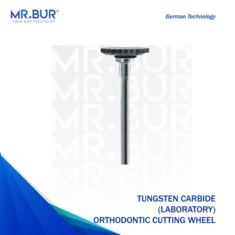 Mr. Bur Tungsten Carbide Orthodontic Cutting Wheel Bur, designed for precise cutting and trimming in orthodontic procedures, ensuring durability and efficient performance.