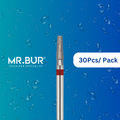 Mr. Bur's 30 pcs Fine Grit Pre-Polishing Inlay Onlay Diamond Bur FG is perfect for prosthodontics, crown prep, crowns & bridges, and achieving a high shine finish.