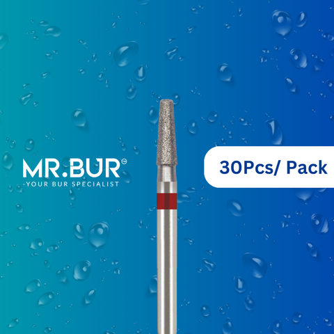 Mr. Bur's 30 pcs Fine Grit Pre-Polishing Inlay Onlay Diamond Bur FG is perfect for prosthodontics, crown prep, crowns & bridges, and achieving a high shine finish.