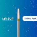 Enhance dental care with Mr. Bur 30 pcs Super Fine Finishing Inlay Onlay Diamond Bur FG for prosthodontics, crown & bridges, crown preparation, and high-shine polishing/finishing.