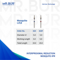 Image showing two variants of Mr. Bur Interproximal Reduction Mosquito IPR Bur ensures precise enamel reduction for optimal orthodontic space creation and treatment efficiency.