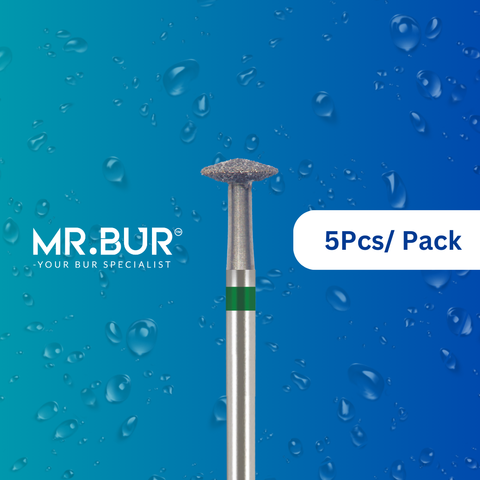 Optimize dental care with Mr. Bur 5 pcs Occlusal Surface Reduction Lenticular Coarse Diamond Bur FG for prosthodontic, restorative, crown cutting/preparation, model fabrication, and occlusal incisor reduction.