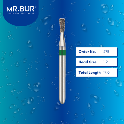 Mr. Bur 807 long inverted cone diamond bur 57B are tools used in many dental procedures. ISO 806 314 225 534 012 FG, Their mini round heads are ideal for for different purposes, including crown preparation, cavity preparation, removing and adjusting restorations.