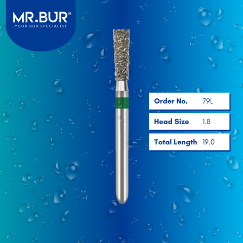 Mr. Bur 807 long inverted cone diamond bur 79L are tools used in many dental procedures. ISO 806 314 225 534 018 FG, Their mini round heads are ideal for for different purposes, including crown preparation, cavity preparation, removing and adjusting restorations.