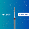 Mr. Bur's 30 pcs Fine Grit Pre-Polishing Long Neck Flame Diamond Bur FG is perfect for periodontal and gum treatment.