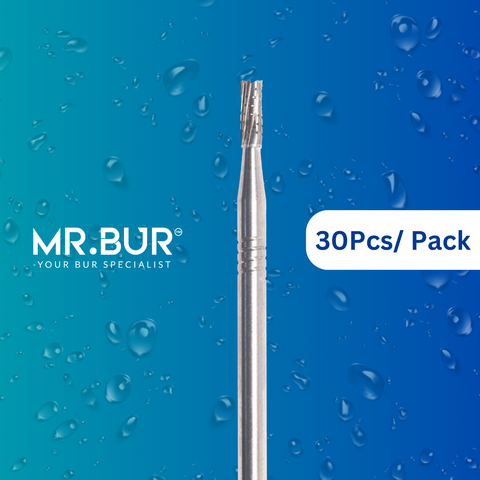 Mr. Bur's 30pcs Tungsten Carbide Fissure MOS Bur HP is perfect for bone cutting, bone grafting, sectioning wisdom teeth, and separating teeth.