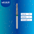 Mr. Bur 852 mini tapered round end diamond bur 224 are tools used in multiple dental procedures. ISO 806 313 199 534 030 FG, Their mini tapered round end heads are ideal for for effective crown and bridge preparation, chamfer margin preparation with limited mouth opening.