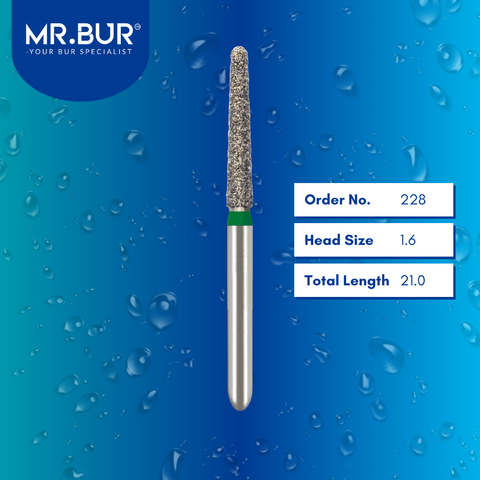 Mr. Bur 852 mini tapered round end diamond bur 224 are tools used in multiple dental procedures. ISO 806 313 199 534 030 FG, Their mini tapered round end heads are ideal for for effective crown and bridge preparation, chamfer margin preparation with limited mouth opening.