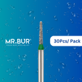 Enhance your practice with Mr. Bur's 30 pcs Mini Taper Round End Coarse Chamfer Diamond Bur FG. Ideal for cavity prep, chamfer margins, crowns, fillings, prophylaxis, pediatric, and prosthodontics.