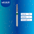 Mr. Bur 849 mini tapered round end diamond bur 33M are tools used in multiple dental procedures. ISO 806 313 197 534 016 FG, Their mini tapered round end heads are ideal for for effective crown and bridge preparation, chamfer margin preparation, and trimming and preparation for all composite materials with limited mouth opening.