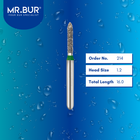 Mr. Bur 884 mini straight torpedo diamond bur 214 are tools used in multiple dental procedures. ISO 806 313 129 534 010 FG, Their mini straight torpedo heads are ideal for cavity preparation, trimming and lingual buccal reduction with limited mouth opening