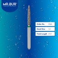 Mr. Bur 863 mini flame diamond bur 216A are tools used in multiple dental procedures. ISO 806 313 250 534 014 FG, Their mini flame heads are ideal for cavity preparationand easily remove decayed portions of a tooth to prepare it for a filling or a crown with limited mouth opening