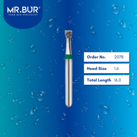 Mr. Bur 805 mini inverted cone diamond bur 207B are tools used in many dental procedures. ISO 806 313 012 534 016 FG, Their mini round heads are ideal for for different purposes, including crown preparation, cavity preparation, removing and adjusting restorations.