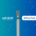 Mr. Bur 30pcs Mini Long Inverted Cone Coarse Diamond Bur FG ensures precise cutting, efficient cavity preparation, and optimal material removal for detailed dental restorations.