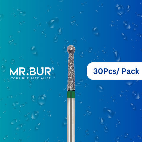 Mr. Bur's 30pcs Mini Endo Access Open Chamfer Coarse Diamond Bur FG is ideal for endo access, open access, decay and debris removal, root canal prep, pediatric cases, and trimming.