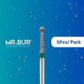 Mr. Bur's 5pcs Mini Endo Access Open Chamfer Coarse Diamond Bur FG is ideal for endo access, open access, decay and debris removal, root canal prep, pediatric cases, and trimming.