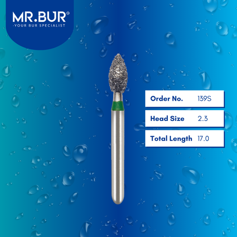 Mr. Bur 139S Occlusal Surface Reduction Peach Coarse Diamond Bur 830 FGs are tools used in various dental procedures. ISO 806 313 257 534 023, Their mini peaches design is ideal for crown preparation, cavity preparation, occlusal reduction, lingual reduction, model fabrication, crown & bridge techniques, prosthodontic applications, and restorative treatments with limited mouth opening.
