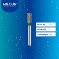 Mr. Bur 809 mini pear diamond bur 221 are tools used in many dental procedures. ISO 806 313 232 534 021 FG, Their mini pear heads are ideal for for different purposes, including removing decayed material, shaping and refining dental restorations, polishing and smoothing dental surfaces that have limited mouth opening.