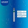 Mr. Bur 809 mini pear diamond bur 231 are tools used in many dental procedures. ISO 806 313 232 534 016 FG, Their mini pear heads are ideal for for different purposes, including removing decayed material, shaping and refining dental restorations, polishing and smoothing dental surfaces that have limited mouth opening.