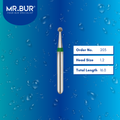 Mr. Bur 801 mini diamond round bur 203 are tools used in many dental procedures. ISO 806 313 534 012 FG, Their mini round heads are ideal for excavating small tissue during cavity preparation, opening teeth for endodontic treatment, general cleaning of tooth structure from caries, and selective grinding for limited mouth opening.