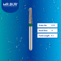 Mr. Bur 847 mini tapered flat end diamond bur 209B are tools used in multiple dental procedures. ISO 806 313 172 534 018 FG, Their mini tapered flat end heads are ideal for for effective crown and bridge preparation, shoulder margin preparation with limited mouth opening