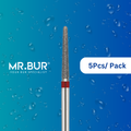 Mr. Bur's 5 pcs Fine Grit Pre-Polishing Mini Taper Round End Diamond Bur FG is perfect for prophylaxis, fillings, crown and cavity prep, chamfer margins, and pediatric cases.