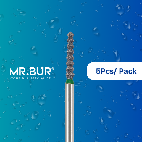 Achieve precision with Mr. Bur's 5pcs Mini Bulk Reduction Twister Coarse Diamond Bur FG. Ideal for crown cutting, teeth separation, prosthodontic procedures, oral surgery, and mini shank applications.