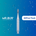 Mr. Bur's 30 pcs Contra Angle Peach Diamond Bur RA is ideal for cavity prep, crown & bridge techniques, crown prep, lingual reduction, model fabrication, occlusal reduction, prosthodontic, and restorative procedures.