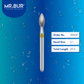 Mr. Bur 139ASF Super Fine Finishing Peach Diamond Bur FG are tools used in multiple dental procedures. Their peach-shaped heads are ideal for effective restorative work, prosthodontic procedures, composite polishing, occlusal incisors reduction, and polishing/finishing/high shine.