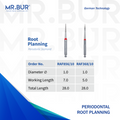 Mr. Bur RAF856/10 & RAF368/10 The Surgical Root Planing Kit is used for treating damaged and aging gums and removing calculus like scaling.