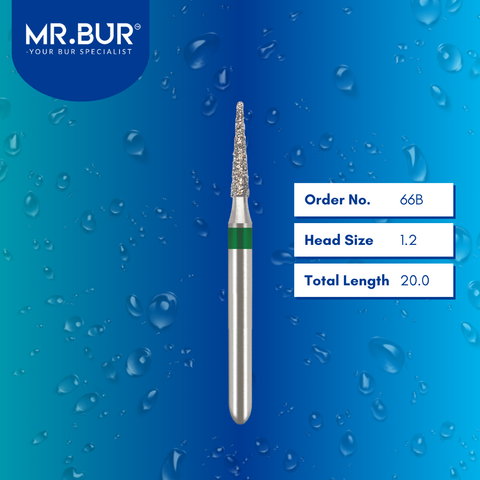 Mr. Bur 898 pointed cone diamond bur 66B are tools used in multiple dental procedures. ISO 806 314 164 534 012 FG, Their pointed needle heads are ideal for crown preparation, proximal axial reduction, and interproximal 