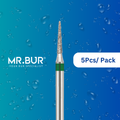 Optimize dental care with Mr. Bur 5 pcs Pointed Cone Coarse Diamond FG for prophylaxis, crown prep, model fabrication, casting, veneer & ceramic techniques, and interproximal trimming.