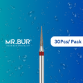 Mr. Bur's 30 pcs Fine Grit Pre-Polishing Pointed Cone Diamond Bur FG is perfect for prophylaxis, interproximal, crown prep, model fabrication, casting, crown & bridge, and veneer techniques.