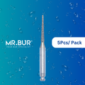 Mr. Bur's 5 pcs Contra Angle Pointed Cone Diamond Bur RA is ideal for crown & bridge techniques, crown prep, interproximal, model casting, prophylaxis, trimming, and veneer techniques.