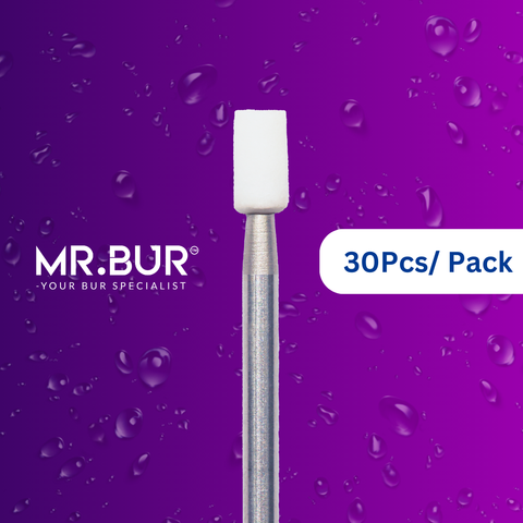 Mr. Bur's 30pcs White Stone FG Polisher is perfect for composite polishing, Compo Shape bur, debonding, enamel finishing, finishing bur, and PFM finishing.