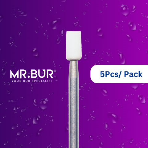 Mr. Bur's 5pcs White Stone FG Polisher is perfect for composite polishing, CompoShape bur, debonding, enamel finishing, finishing bur, and PFM finishing.