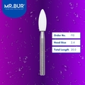 Mr. Bur F10 White Stone FG is ideal for composite polishing, compoShape bur, debonding, enamel finishing, finishing bur, and PFM finishing.