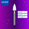 Mr. Bur F4 White Stone FG is ideal for composite polishing, compoShape bur, debonding, enamel finishing, finishing bur, and PFM finishing.