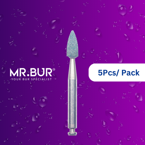 Mr. Bur's 5pcs Green Stone RA Polisher is ideal for composite polishing, CompoShape bur, debonding, enamel finishing, finishing bur, and PFM finishing.